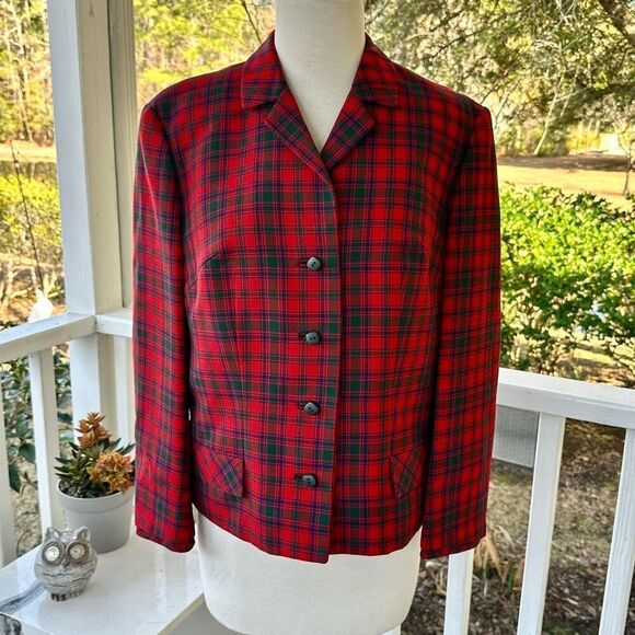 Classic Modele 4-Button Tartan Plaid Blazer - Picture 1 of 3